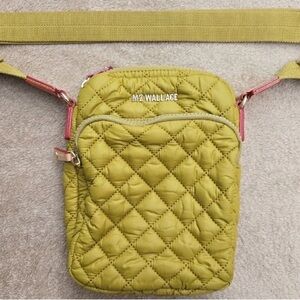 MZ Wallace Metro Quilted Nylon Crossbody Bag Ochre